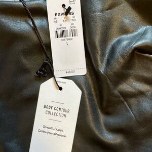 Express Black Leather Crop Tank